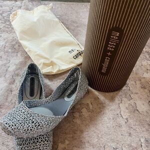 Melissa + Campana Women's Elegant Silver Flats